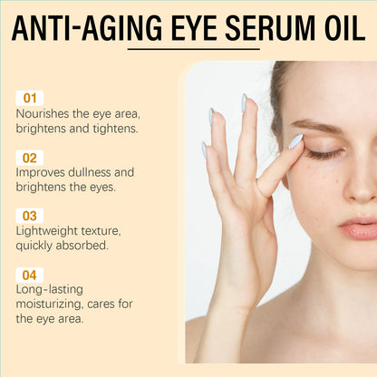 Anti Aging Eye Serum Oil Brightening Firming Fade Fine Lines Remove Puffiness Dark Circles Hydrating Smooth VC Eye Essence Oil
