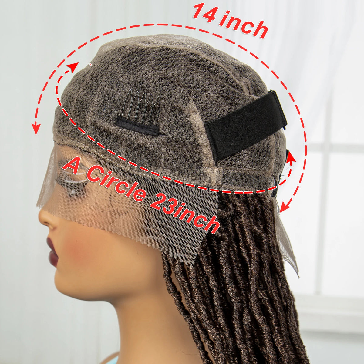 24Inch Full Lace Locs Braided Wigs with Baby Hair Lace Frontal Synthetic Braids Wigs for Black Women Natural HD Lace Braids Wigs