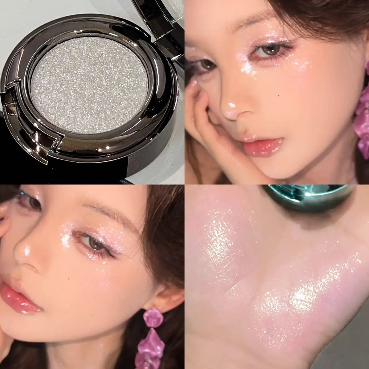 Metallic Glitter Smoked Green Eyeshadow Cream Chameleon Blue Sparkling Shimmer Highlighter Eyeshadow Palette Eye Shadow Makeup