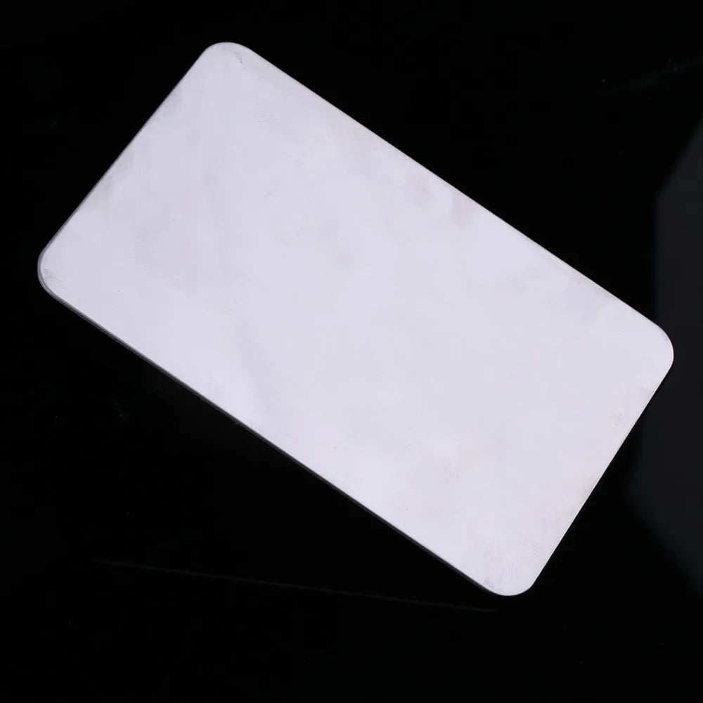 2pcs Small Size Makeup Mixing Palette Stainless Steel Rectangle Stainless Steel Blending Plate Comes with Spatula