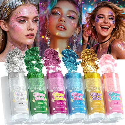 Fairy Dust Sparkling Sequins Glitter Bar Makeup Face Body Glitter Gel Hair Glitter Spray Christmas Paillette for Child Girl