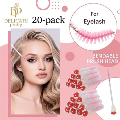 20Pcs Christmas Mascara Wand Eyelash Brushe Spoolies Eye Lash Extension Tool Makeup Accessories Xmas Gift for Women Random Style