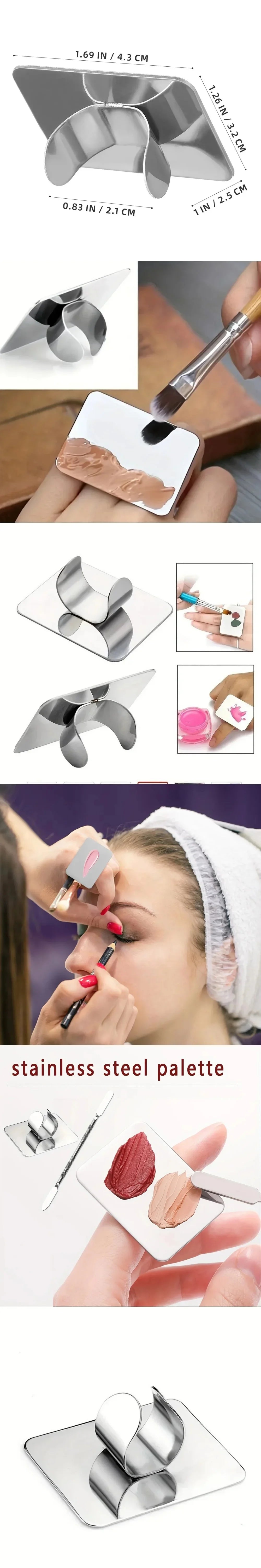1/2/3/5PCS Makeup Mixing Palette Makeup Spatula Palette with Foundation Spatula Stainless Steel Makeup MixingTray Nail Art Palet