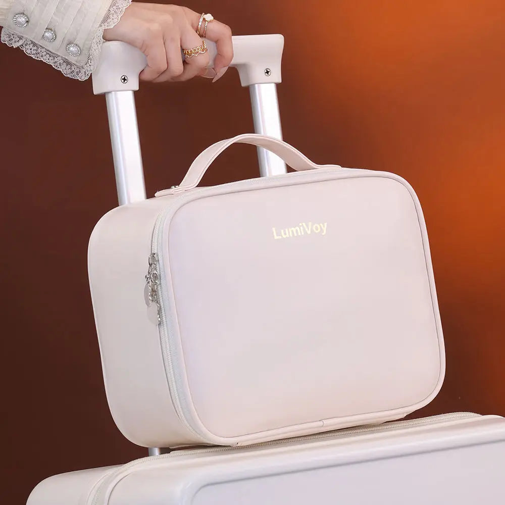 2026 New Fashion Large Capacity PU Zipper Storage Makeup Bags Portable Travel Tote for Bag Makeup Brush Cosmetic Case