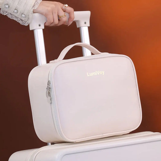 2026 New Fashion Large Capacity PU Zipper Storage Makeup Bags Portable Travel Tote for Bag Makeup Brush Cosmetic Case