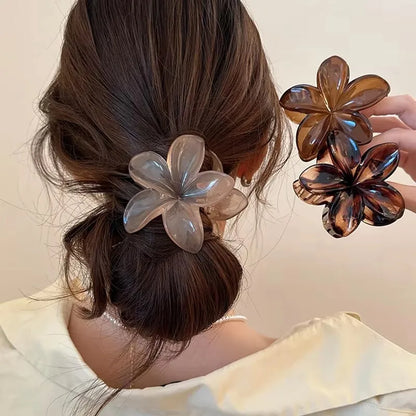 Leopard Print Flower Hair Claw Clips Women Girls Hawaiian Gradient Hairpins Hair accessories Shark Barrettes Sweet Shark Claws