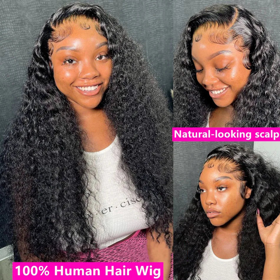 30 Inch Water Wave Curly Lace Frontal Wigs 13x6 HD Deep Wave Lace Frontal Wig 13x4 Lace Human Hair Wigs For Women On Sale