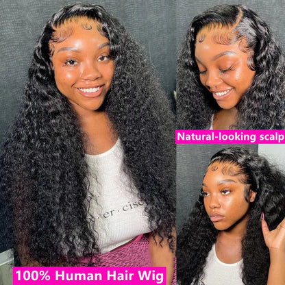 30 Inch Water Wave Curly Lace Frontal Wigs 13x6 HD Deep Wave Lace Frontal Wig 13x4 Lace Human Hair Wigs For Women On Sale