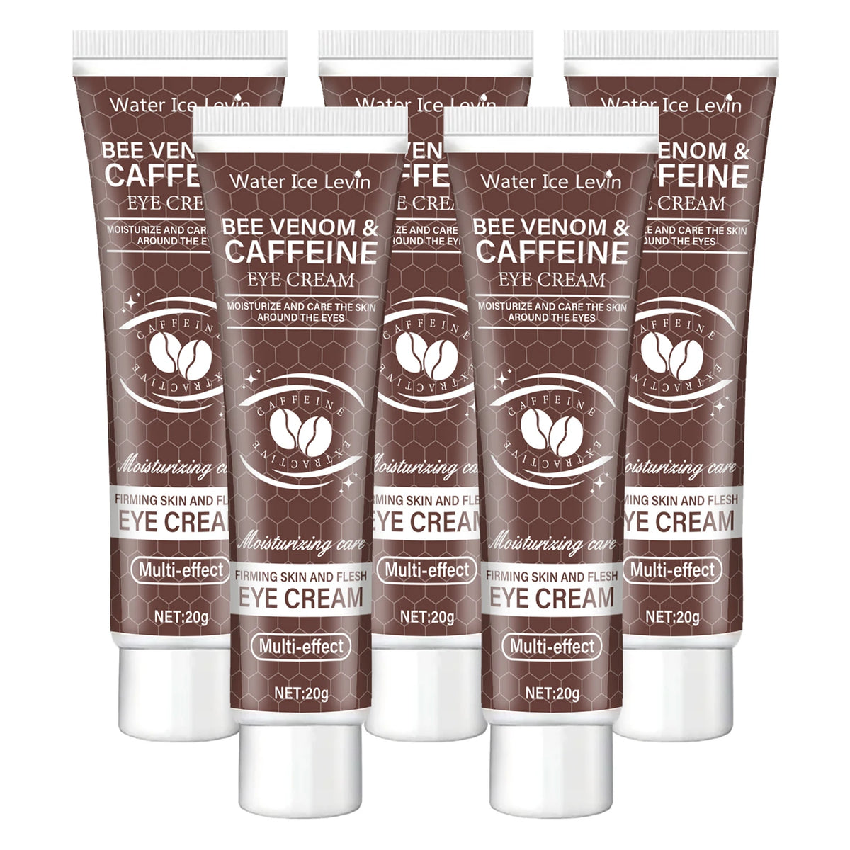 Natural Caffeine Powerful Moisturizing Firming Eye Cream 20g for Puffy and Dark Circles Post-Lifting Area after Using, Reduce Wrinkles and Aging, Light Beige Relaxation