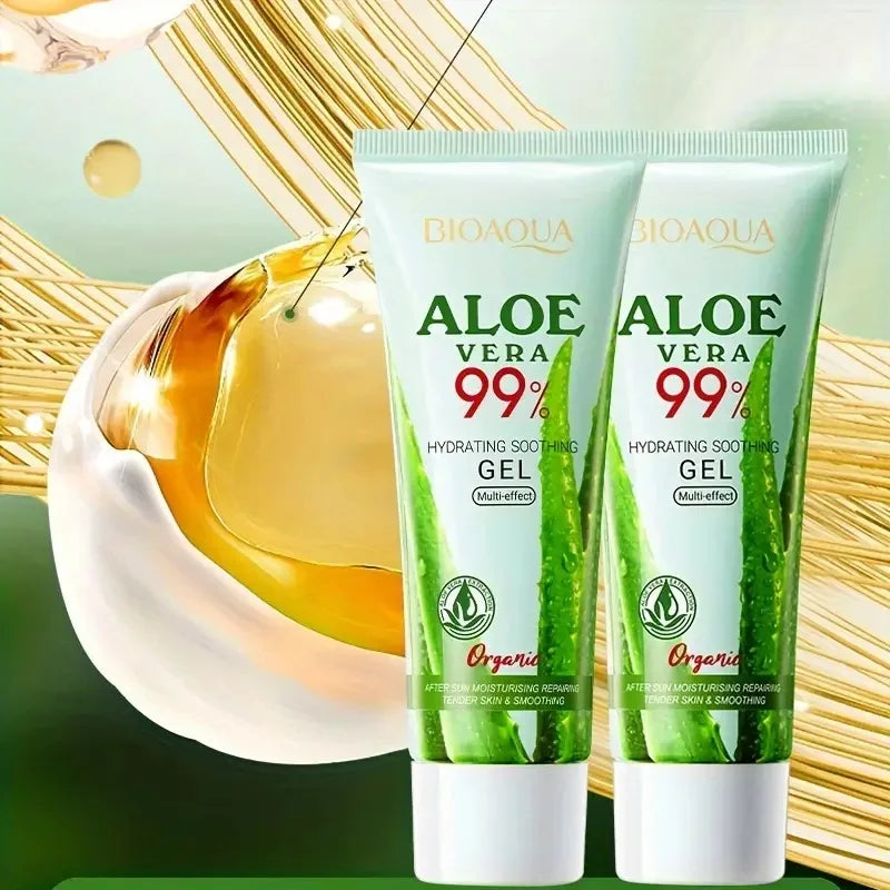 99% Pure Aloe Vera Moisturizing Gel, Natural Plant-Based Moisturizer, Suitable for Body and Face, Softens Skin, Heat Protection Formula, Summer Essential, Hypoallergenic Formula, Family Pack