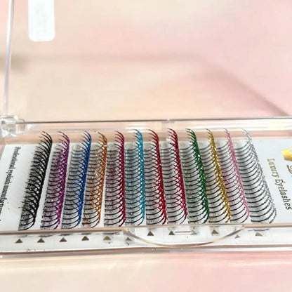 Domi Lash 12 Line 12 Color Cosplay Eyelash Extension New Fashion Christmas Glitter Soft Mink False Eyelash Individual Lashes