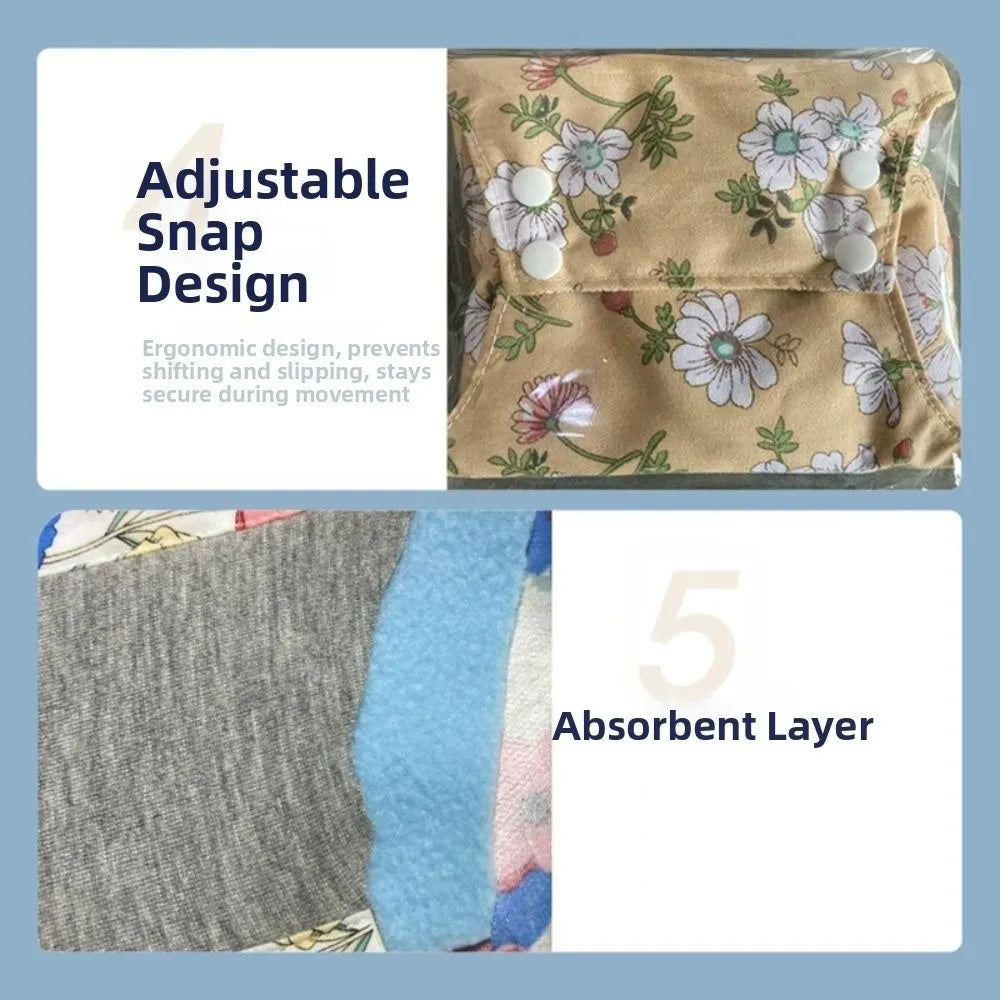 Graphene Reusable Sanitary Pads Leak Proof with Waterproof Layer Menstrual Cloth Pads Soft Anti-Slip Panty Liner Incontinence