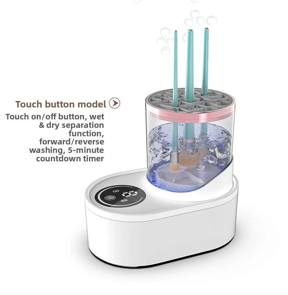 Automatic Rotating Makeup Brush Cleaner Machine Fast Drying Electric  Rubber Collar Cosmetic Clean Tools