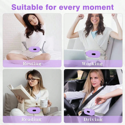 Menstrual Heating Pad, Portable Cordless Heating Pads For Cramps Period Cramp Massager With 6 Heat Levels And 6 Massage Modes, Purple