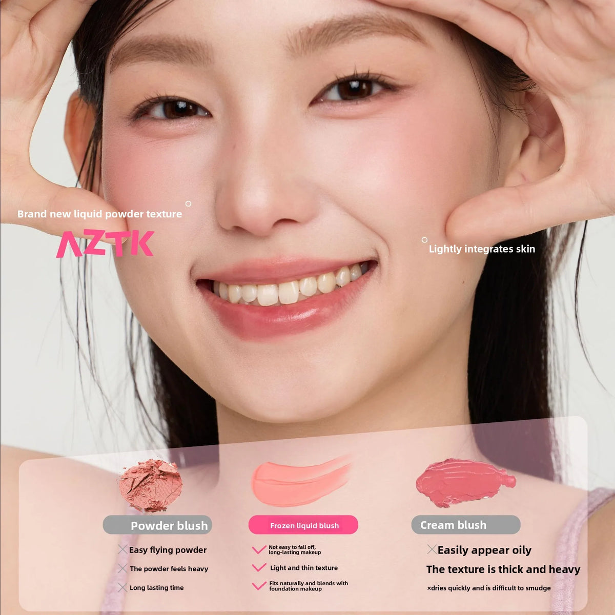 AZTK  Matte Liquid BlushExpanding & Contouring Shades Natural Nude Finish Brightening Face Lift Effect For Daily Soft Focus Look