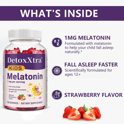 Melatonin Gummies 1mg - Children's Sleep Aids, Relieves Stress, Improves Insomnia, Improves Sleep Quality and Deeper Sleep