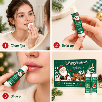 Christmas Lip Balm Gift Set 10 Count Assorted Fruit Flavors Stocking Stuffers Nourishing Moisturizing for Women 5g Fro Dry Skin