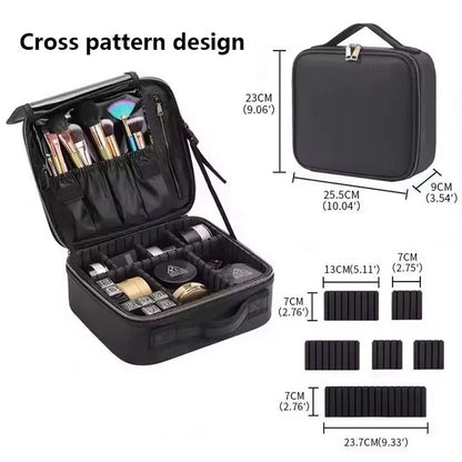 New PU Leather Cosmetic Bag For Women Professional Makeup Case Travel Toiletry Makeup Bag Beauty Nail ToolBox Make Up Handbag
