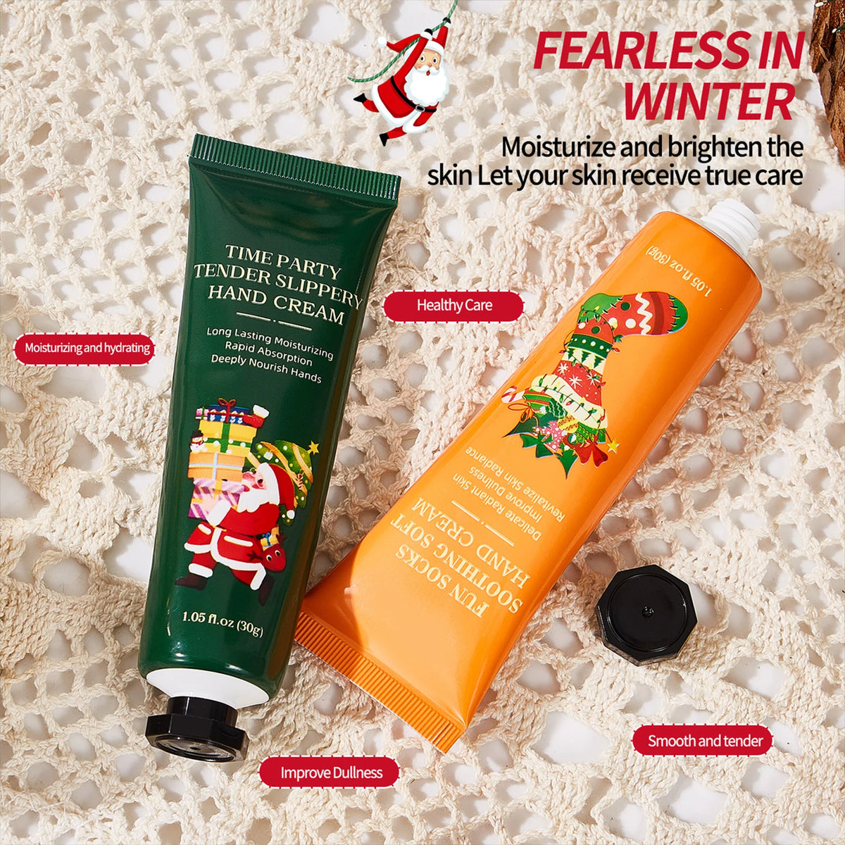 Christmas Hand Cream Set Moisturizing Hydrating Kit Plant Fragrance Nourishing Repair Anti Dry Cracked Hands Skin Care for Women Girls Holiday Xmas Winter Beauty Travel Size Mini Stocking Stuffers Christmas Gift Box