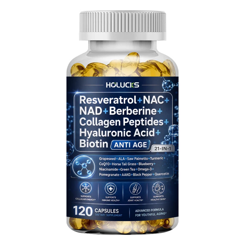 HOLUCKS Women's Multivitamin Capsules, with Iron & Collagen Peptides, Support Immunity, Bone Health & Cellular Vitality