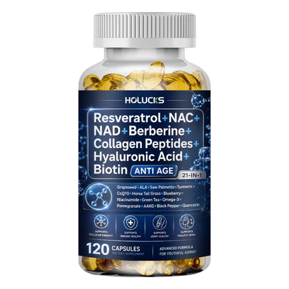 HOLUCKS Women's Multivitamin Capsules, with Iron & Collagen Peptides, Support Immunity, Bone Health & Cellular Vitality