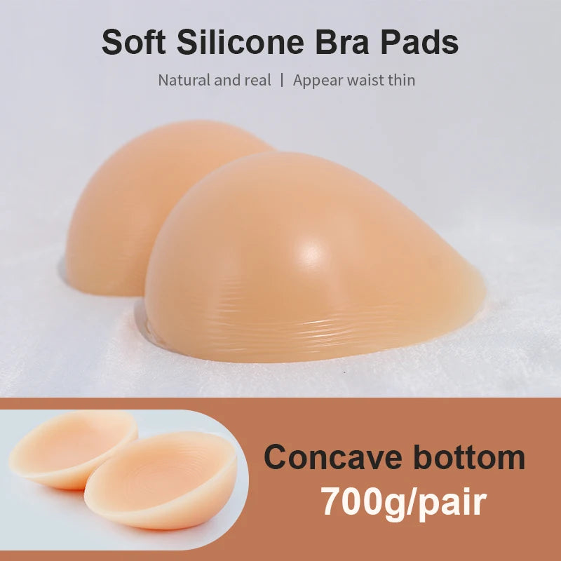 Silicone Fake Boobs Non Nipple Concave Bottom Breast Form Prosthesis Chest Increase  Female Anchor Breast Augmentation