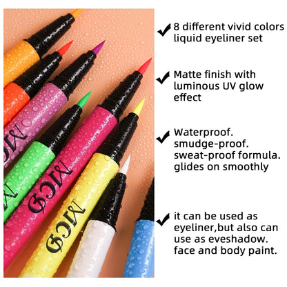 8 Colors Face Body Painting 1PC UV Light Neon Face Paint Art Makeup Blue Green Waterproof Christmas Party Body Paint Cosmetics