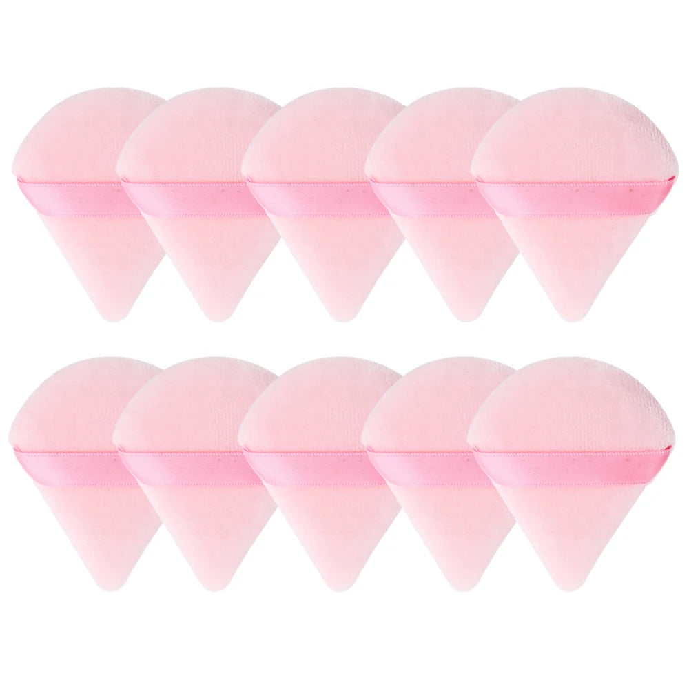 10/20Pcs Triangle Velvet Powder Puff Heart Shaped Makeup Sponges Blender Foundation Cosmetic Facial Sponges Make Up Accessories