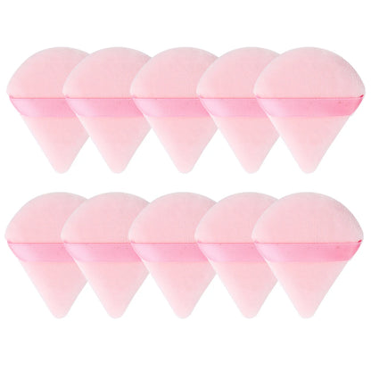 10/20Pcs Triangle Velvet Powder Puff Heart Shaped Makeup Sponges Blender Foundation Cosmetic Facial Sponges Make Up Accessories