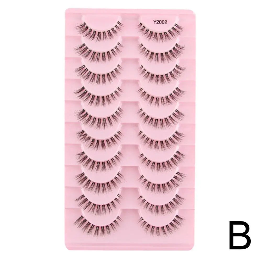 10 Pairs Natural False Eyelashes 3D Eyelash Lift Cosmetics Soft Wispy Fluffy False Eyelashes Extension Eyelash Make Up Tools