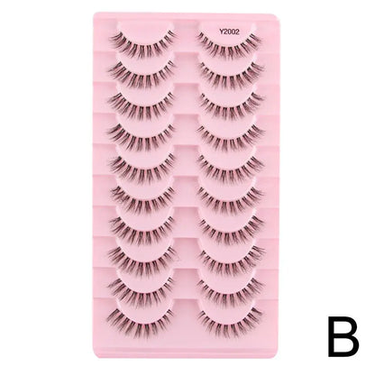 10 Pairs Natural False Eyelashes 3D Eyelash Lift Cosmetics Soft Wispy Fluffy False Eyelashes Extension Eyelash Make Up Tools