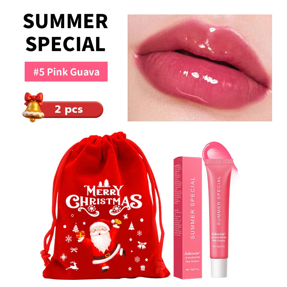 5 Colors Hydrating Lip Stain Lip Balm Plumping Lip Oil Glossy Lip Glaze Stick Moisturizing Lip Cosmetic Christmas Gift For Women