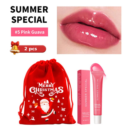 5 Colors Hydrating Lip Stain Lip Balm Plumping Lip Oil Glossy Lip Glaze Stick Moisturizing Lip Cosmetic Christmas Gift For Women