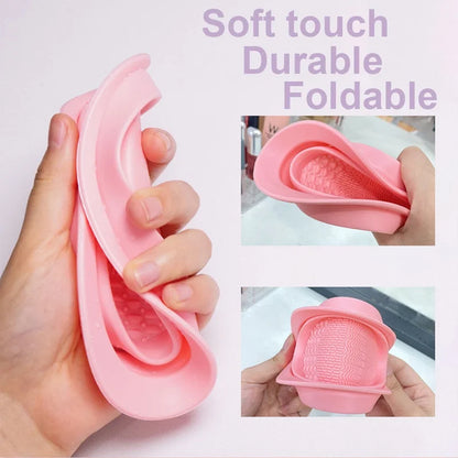 Silicone Makeup Brush Cleaner Bowl Foldable Cleaning Mat Cosmetic Foundation Eyeshadow Powder Brushes Cleaner Tools For Makeup