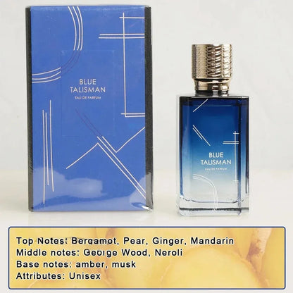 Mystique of The Blue Talisman 100ml Luxury Unisex Perfume Enchanting Woody Floral Scent with Pheromones, Long Lasting Cologne