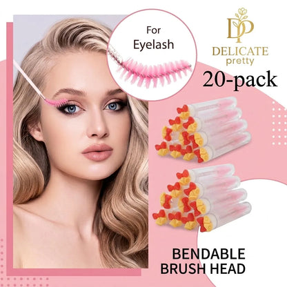 20Pcs Christmas Mascara Wand Eyelash Brushe Spoolies Eye Lash Extension Tool Makeup Accessories Xmas Gift for Women Random Style