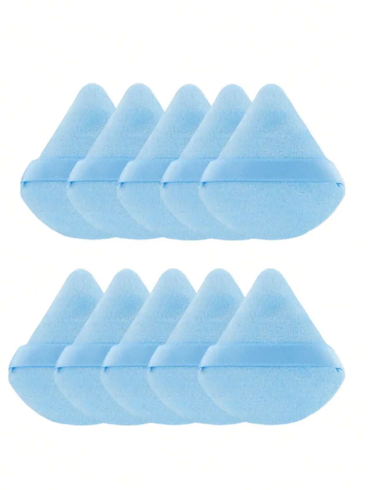 10 Pcs Triangle Velvet Powder Puff Pizza Flours Mini Face Makeup Sponge Cosmetics Washable Lightweight Makeup Tool