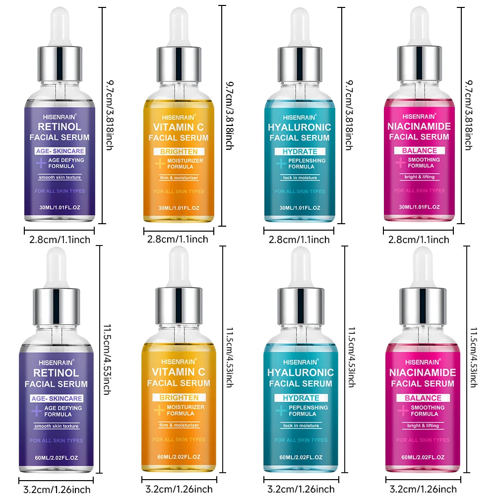 HISENRAIN Luxury Moisturizing Essence 4-Piece Set - Premium Skincare Gift for Holiday Seasons, Radiant & Hydrated Skin.