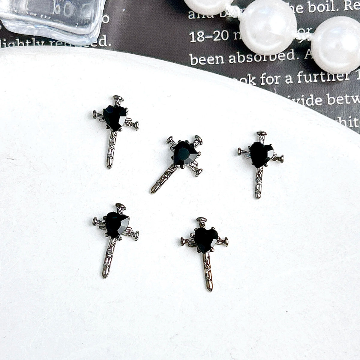 20PCS Multiple Style Alloy Skull Spider Nail Art Charms New Creative Glass Diamond Bat Halloween Nail Decorations for DIY Nails