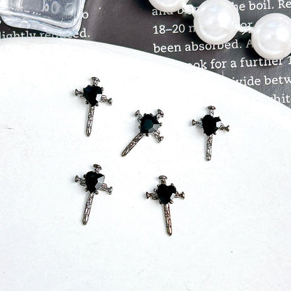 20PCS Multiple Style Alloy Skull Spider Nail Art Charms New Creative Glass Diamond Bat Halloween Nail Decorations for DIY Nails