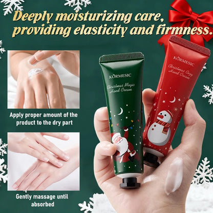 6PCS/Box Christmas gift box, lip balm hand Foot cream set, deeply hydrating lip moisturizer, lip color brighten, gift to women