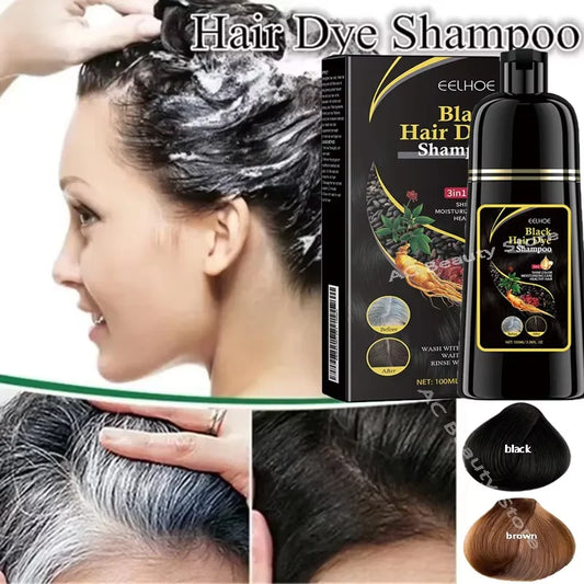 100ml Natural Herbal Hair Dye Shampoo 3 in 1 Change Hair Color Gray Hair to Dark Brown Black Deep Nourishing Fashion Hairs Care