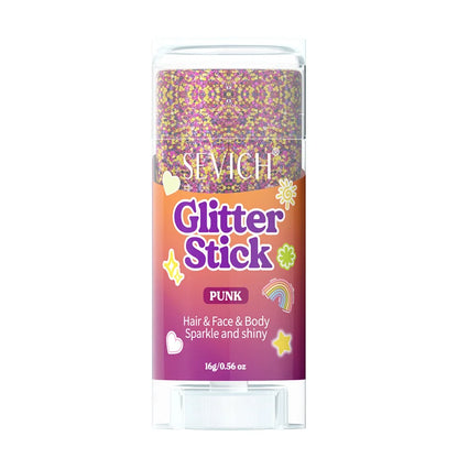 Sparkling Sequins Glitter Gel Stick 8 Colors Sequin Body Glitter Cosmetic Stick Hair Glitter Stick Festival Makeup for Christmas
