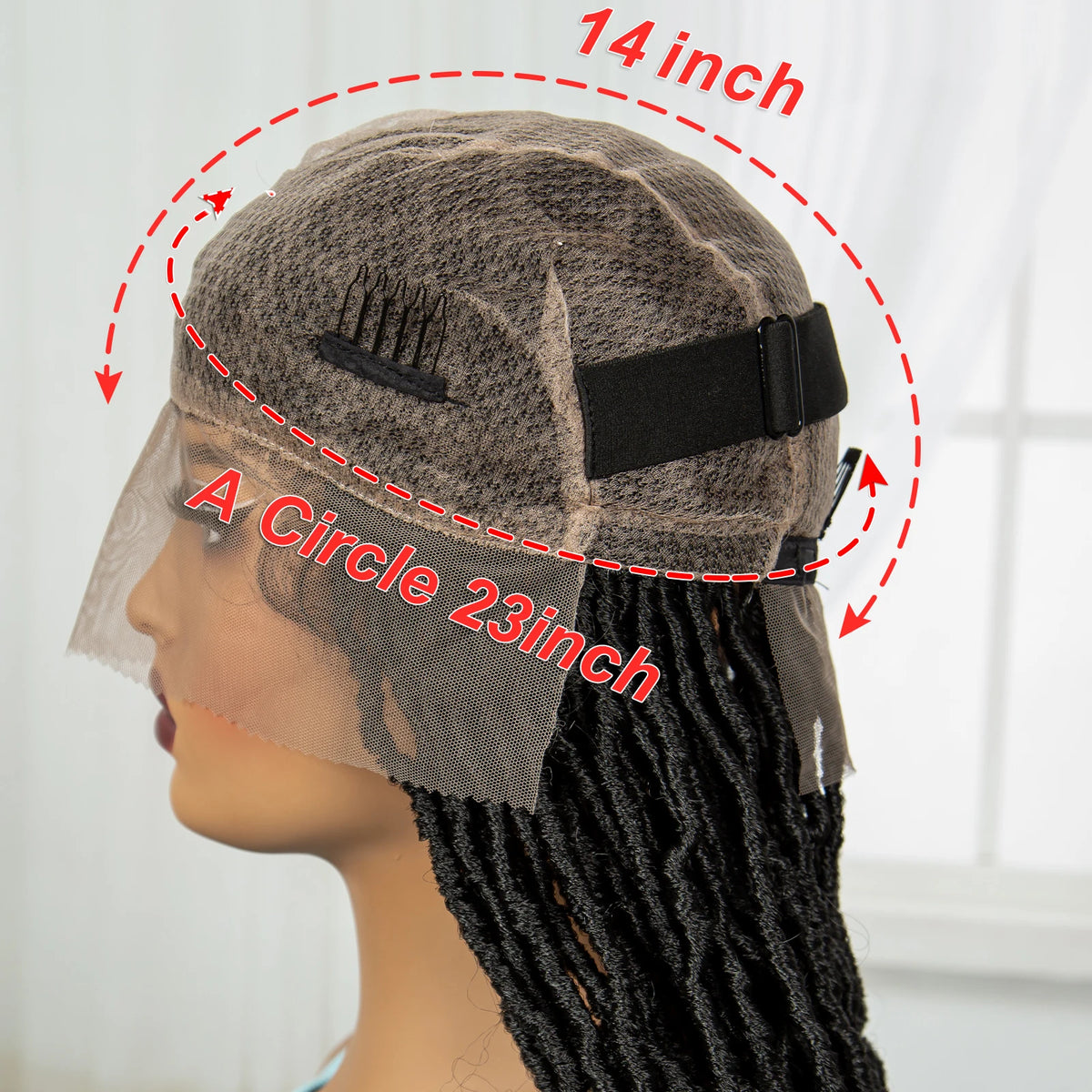 24Inch Full Lace Locs Braided Wigs with Baby Hair Lace Frontal Synthetic Braids Wigs for Black Women Natural HD Lace Braids Wigs