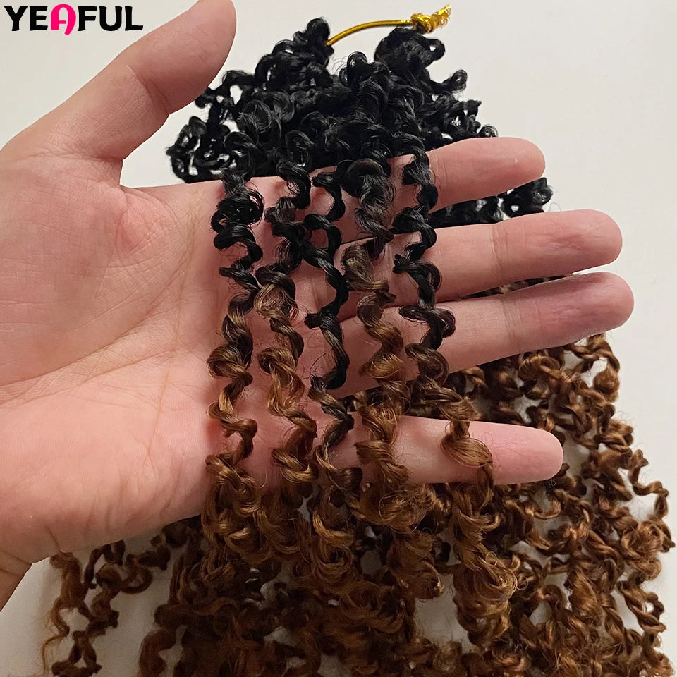 1-6 Packs Yanky Twist Crochet Hair 12"Pre-twisted Natural Black Kinky Mini Spring Twist Small Curly Senegalese Twist Hair Braids