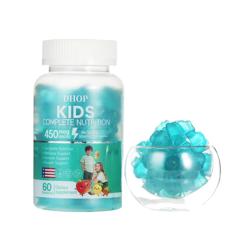 DHOP Kids Multivitamin Gummies Vitamin D3 C Zinc B Vitamins Immune Support Daily Wellness Nutrition Fruit Flavor 60 Gummies