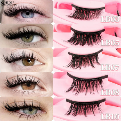 Reusable Magnetic Eyelashes 1 Pair Natural Curly Fluffy Magnetic False Eyelashes No Glue Needed Lashes Makeup with Tweezer Set