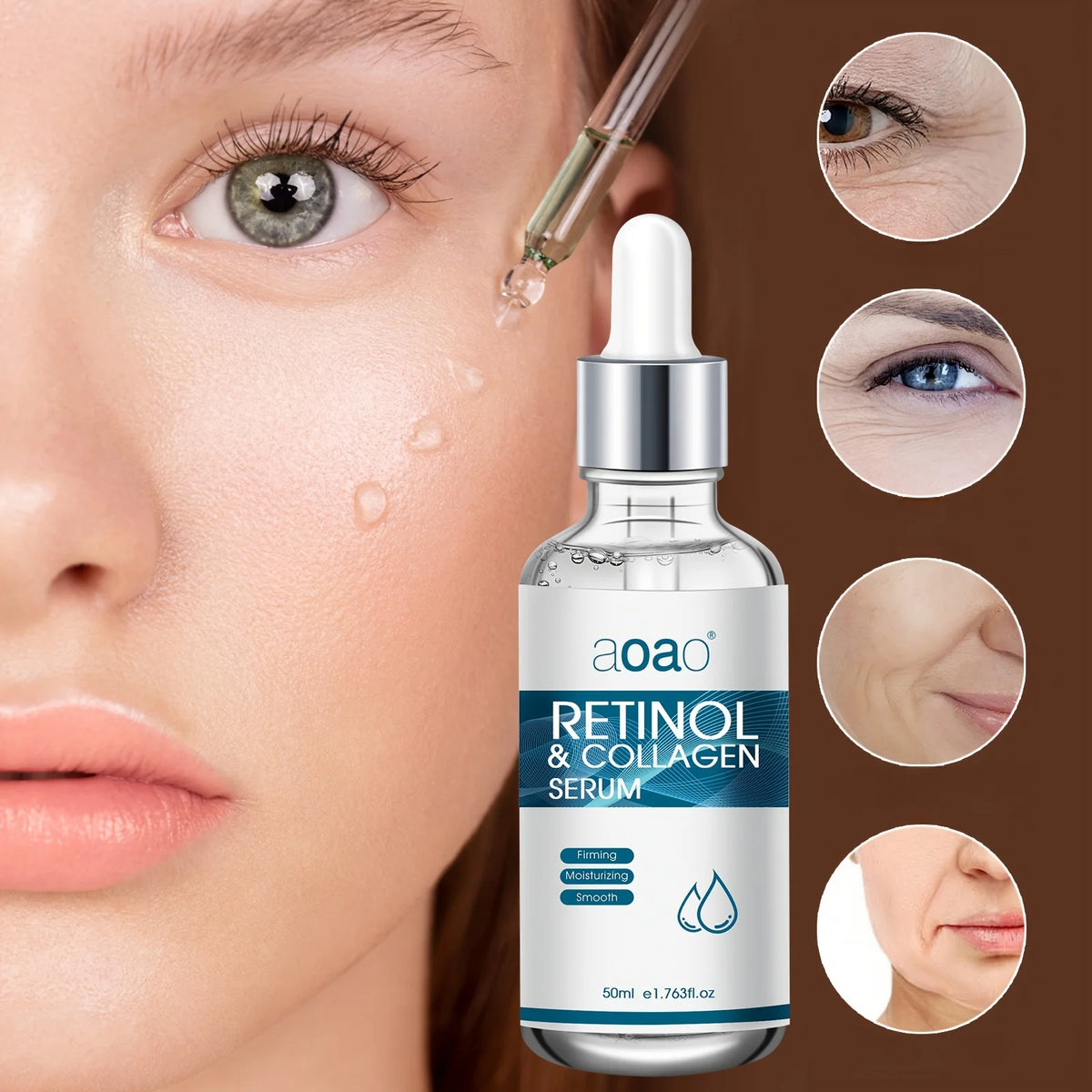 50ml*2 Collagen & Retinol Face Serum - Hydrating Serum With Hyaluronic Acid And Vitamin E For Firming And Smoothing Fine Lines Skin Care