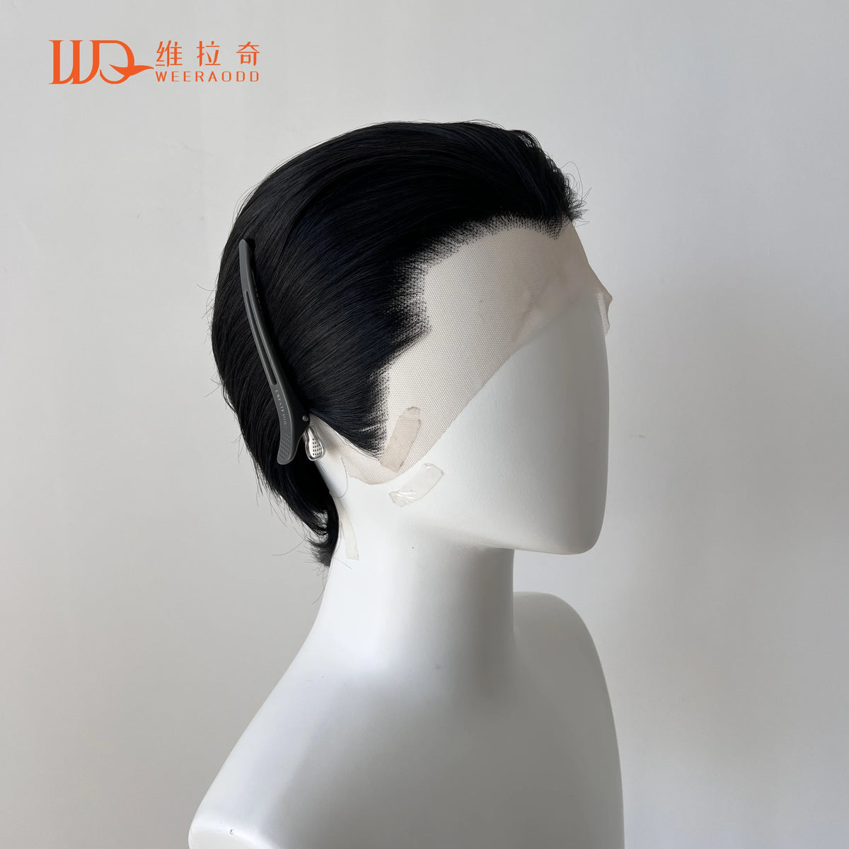 Black Short Hair Wig for Man with A Slicked-back Hairstyle Cosplay 13*4 HD Synthetic Lace Front Wig Short Wigs Frontal Peluca