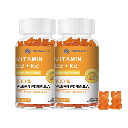 Vitamin D3 5000IU and 100 Mcg Vitamin K2 Gummies for Calcium Absorption, Bone Regeneration, Immune Support